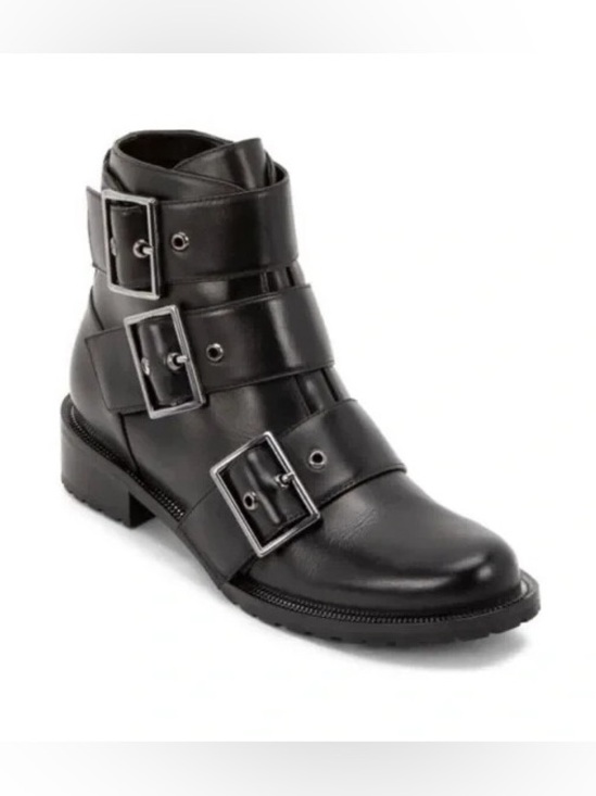 Blondo Shoes - Blondo Black Triple-Buckle Leather Bootie